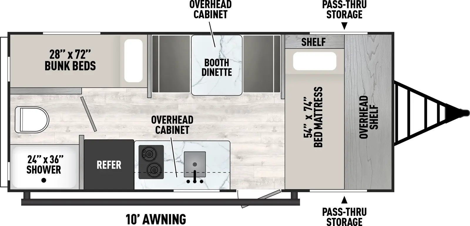 Viking Travel Trailers 17SBH Floorplan